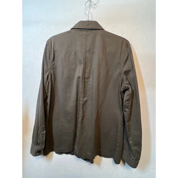 Dressbarn Utility Jacket Military Style Button Front Olive Green Size L - Picture 2 of 10